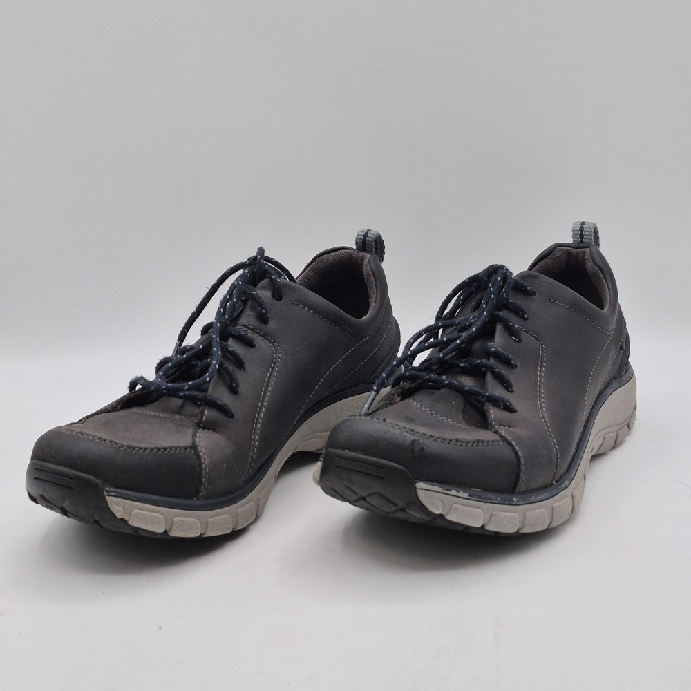 Clarks‎ WaveWalk Shoes Womens Size 7.5 Gray Leather Walking Comfort Lace Up - Picture 5 of 12